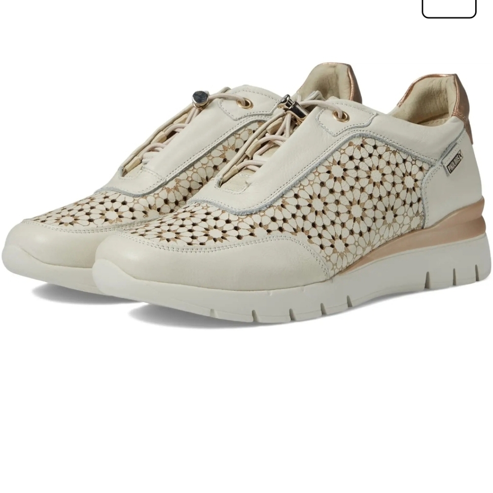 Women's Pikolinos Cream and Black Perforated Sneakers - Picture 8 of 8
